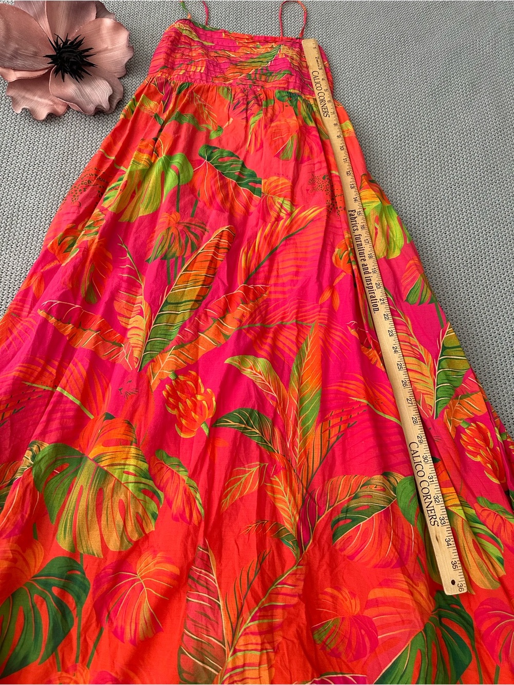Farm Rio Ombré Forest Maxi Dress Pink Orange Multicolor Small Tropical Beach - Picture 11 of 13